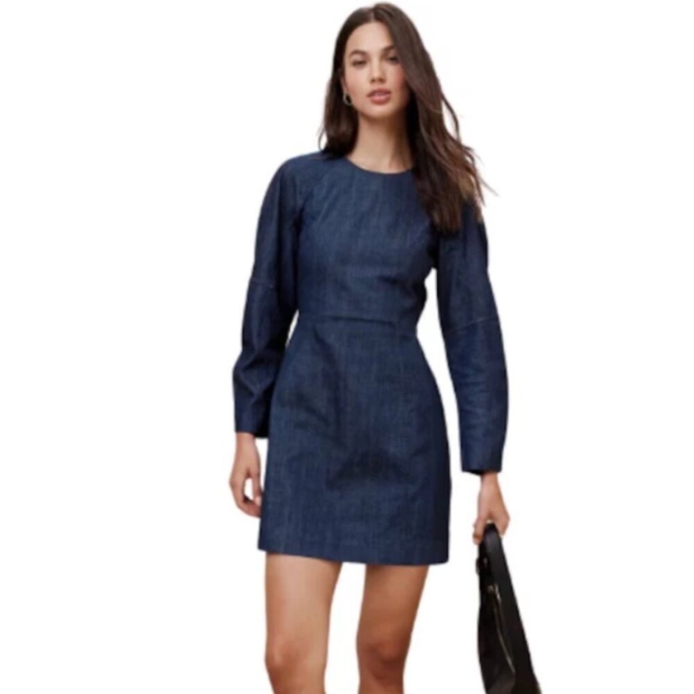 Banana Republic NWT Contoured Denim Mini Dress in Dark Blue Wash, size 10